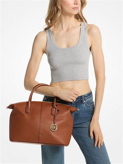 michael kors large pebbled leather satchel|Hyde Large Pebbled Leather Satchel .